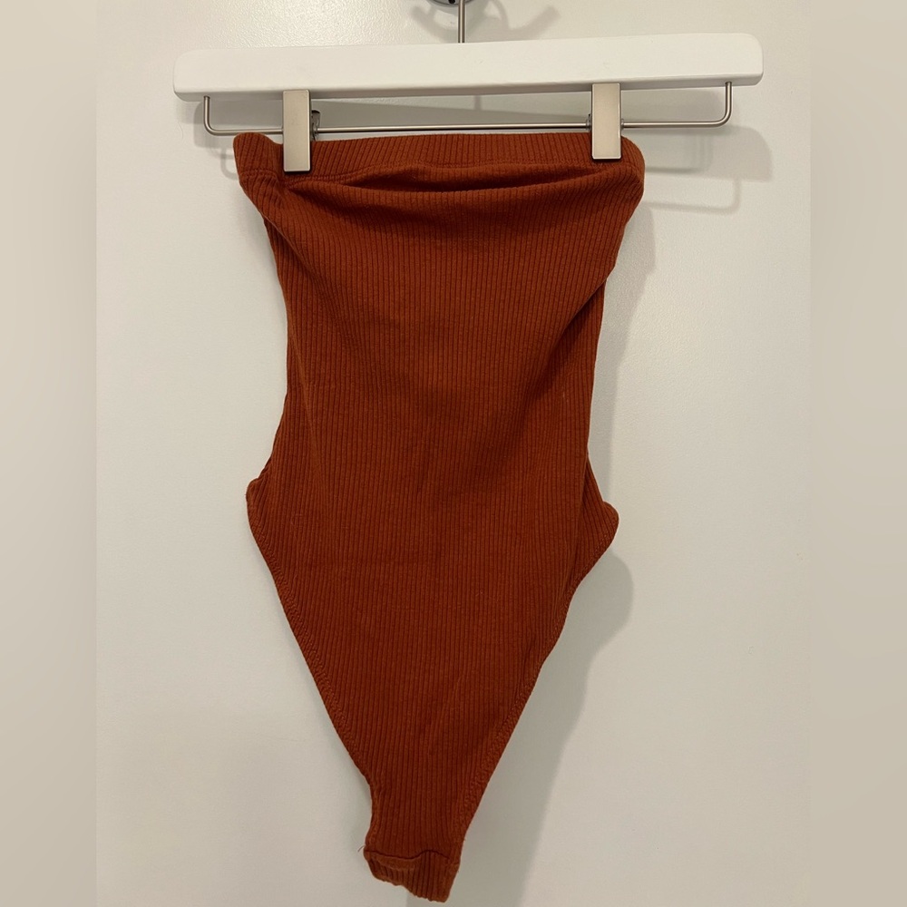 Out From Under Rust Ribbed Bodysuit